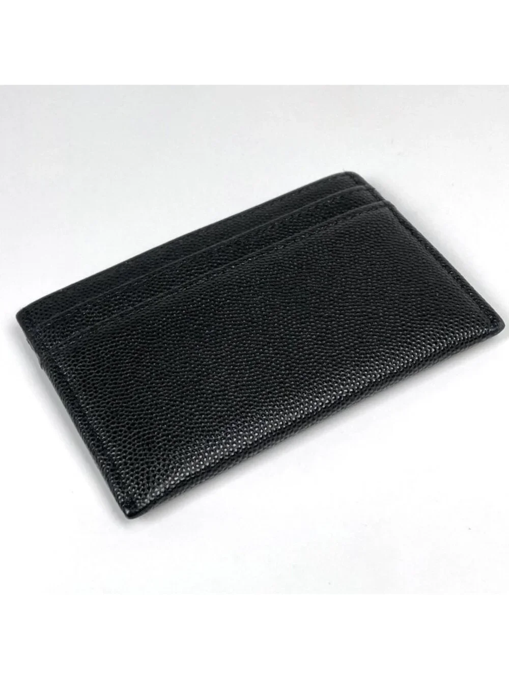 Chanel Card Case CC Logo Caviar Leather Black